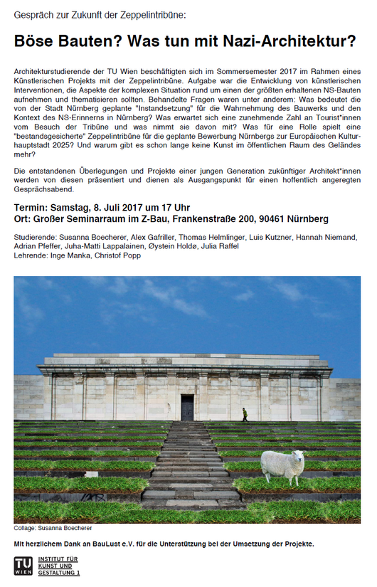 Einladung Seminar "Böse Bauten" am Samstag, 8. Juli 2017 um 17 Uhr im Z-Bau